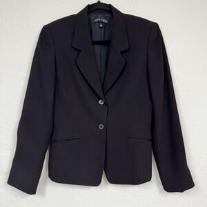 Ann Klein Black Red Dot Classic Blazer Jacket Womens 6 Preppy Academia Vintage